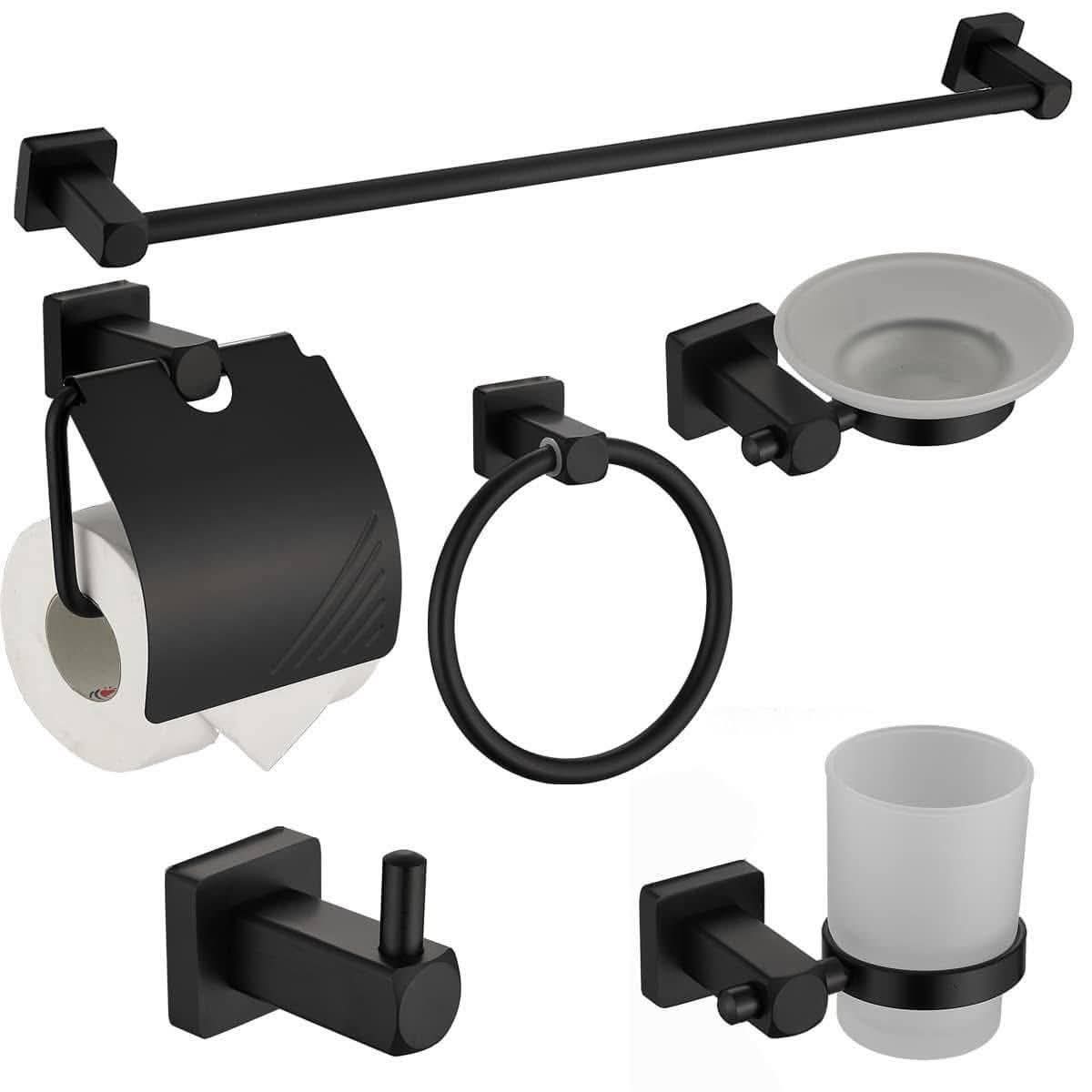 Ensemble Complet d’Accessoires de Salle de Bain – 6 Pièces