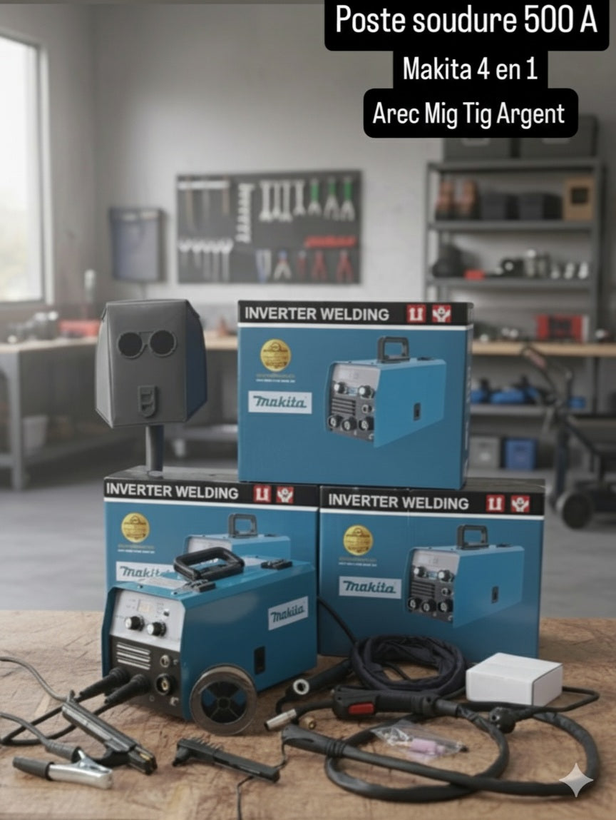 Poste à souder MAKITA 4en 1 – 500A Inverter Welding (Arec Mig Tig )